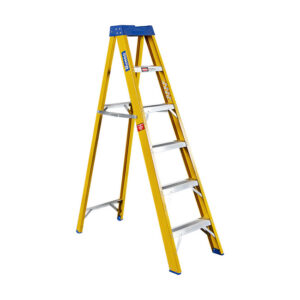 Partial Fibreglass Step Ladder – Single Sided – Industrial A-Frame – 6 Steps – 1.8m