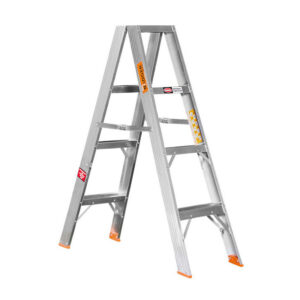 Aluminium Step Ladder – Double Sided – A-Frame – Heavy Duty Industrial – 4-Step – 1.20m