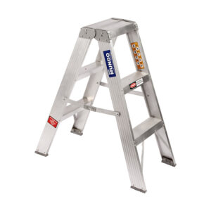 Aluminium Step Ladder – Double Sided – A-Frame – Heavy Duty Industrial – 3-Step – 0.9m