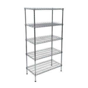 Wire Steel Shelving – Galvanised – 5 Shelves – 180 x 90 x 45 cm