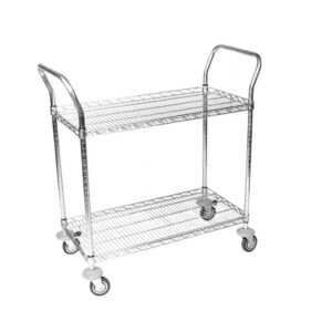 Wire Utility Trolley – 2 Shelves – Includes Handles – 106 x 90 x 60 cm