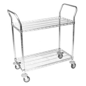 Wire Utility Trolley – 2 Shelves – Includes Handles – 106 x 90 x 45 cm