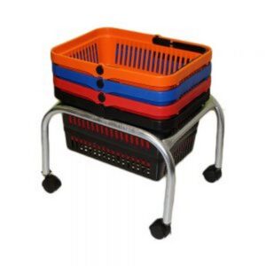 Jumbo Shopping Basket Stand – Mobile – Steel