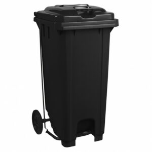 Wheelie Pedal Bin – 120L Foot Operated Pedal Bin – Plastic – Black