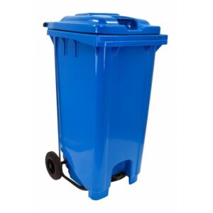 Wheelie Pedal Bin – 240L Foot Operated Pedal Bin – Plastic – Blue