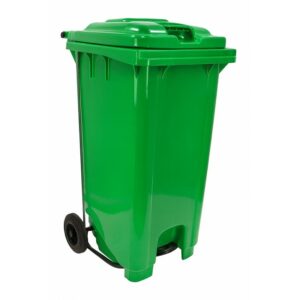 Wheelie Pedal Bin – 240L Foot Operated Pedal Bin – Plastic – Green