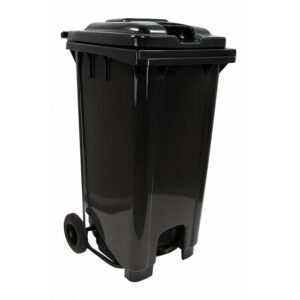Wheelie Pedal Bin – 240L Foot Operated Pedal Bin – Plastic – Black