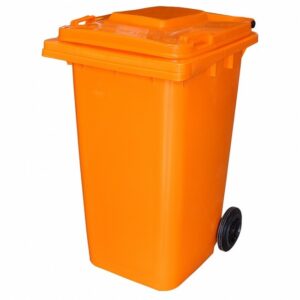 240L Wheelie Bin – 2 Wheel – Plastic – Orange