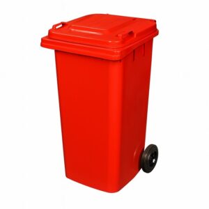 120L Wheelie Bin- 2 Wheel – Plastic – Red