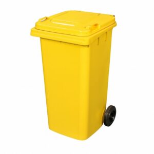 120L Wheelie Bin – 2 Wheel – Plastic – Yellow