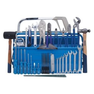 Senator Engineers Starter Tool Kit – 47 Pieces – Steel Cantilever Tool Box – Blue – 21.5 x 57 x 23 cm