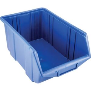 Senator Stack & Hang Plastic Bin – Small Parts Storage – SEN3A – with Label Holder – 35 x 22 x 16.5 cm – Blue