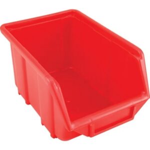 Senator Stack & Hang Plastic Bin – Small Parts Storage – SEN2 – with Label Holder – 24 x 15.5 x 12.5 cm – Red