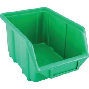 Senator Stack & Hang Plastic Bin – Small Parts Storage – SEN2 – with Label Holder – 24 x 15.5 x 12.5 cm – Green