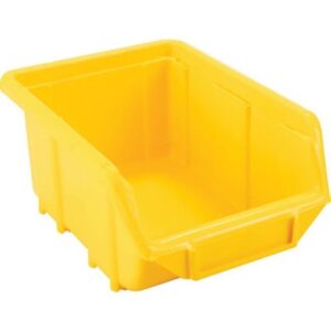 Senator Stack & Hang Plastic Bin – Small Parts Storage – SEN1 – with Label Holder – 16.5 x 11 x 7.5 cm – Yellow