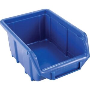 Senator Stack & Hang Plastic Bin – Small Parts Storage – SEN1 – with Label Holder – 16.5 x 11 x 7.5 cm – Blue
