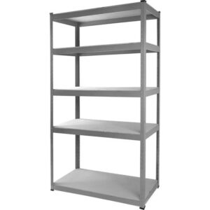 Matlock Standard Duty Shelving – Steel & Plywood – 5 Shelves – Grey – 100kg UDL Capacity – 40 x 101 x 183 cm