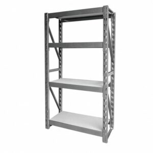Matlock Heavy Duty Shelving – Steel – 4 Shelves – Grey – 455kg UDL Capacity – 43 x 104 x 183 cm
