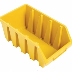 Matlock Plastic Storage Bin – Wall Mountable & Stackable – Label Holder – 17 x 24 x 12.6 cm – Yellow