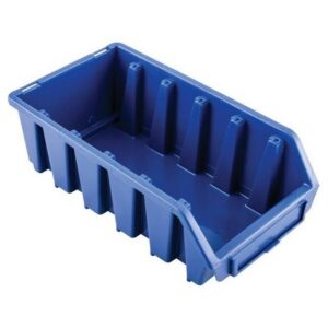 Matlock Plastic Storage Bin – Wall Mountable & Stackable – Label Holder – 11.6 x 21.2 x 7.5 cm – Blue