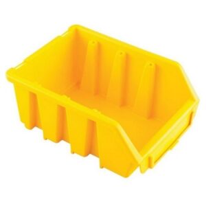 Matlock Plastic Storage Bin – Wall Mountable & Stackable – Label Holder – 11.6 x 16.1 x 7.5 cm – Yellow