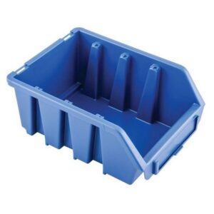 Matlock Plastic Storage Bin – Wall Mountable & Stackable – Label Holder – 11.6 x 16.1 x 7.5 cm – Blue