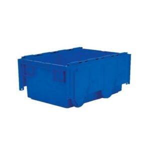 Matlock Euro Container with Lid – Plastic ALC – Heavy-Duty – 60 x 40 x 26.5 cm – Blue – 49.5L – Nestable & Stackable