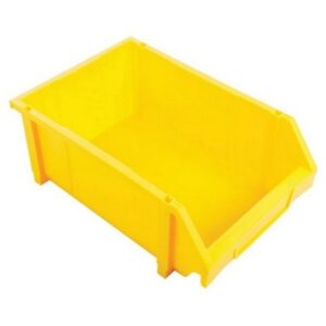 Matlock Plastic Louvre Panel Bin – Stack and Hang Container – Interlocking Design – 28 x 42.5 x 18.4 cm – Yellow