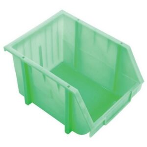 Matlock Plastic Louvre Panel Bin – Stack and Hang Container – Interlocking Design – 21.4 x 28.5 x 17.5 cm – Green