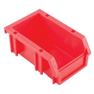 Matlock Plastic Louvre Panel Bin – Stack and Hang Container – Interlocking Design – 8.8 x 13 x 5.5 cm – Red