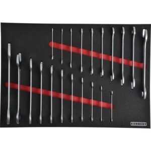 KennedyPro AF & Metric Open Ended Spanner Set – 21 Pieces – with full Width Foam Tool Control Inlay for Tool Roller Cabinets