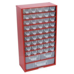 Kennedy Parts Organiser – Steel Case & Plastic Drawers – 48 Compartments – Stackable – 15.5 x 30.6 x 55.1 cm