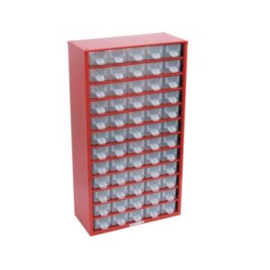 Kennedy Parts Organiser – Steel Case & Plastic Drawers – 60 Compartments – Stackable – 15.5 x 30.6 x 55.1 cm