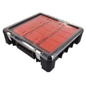 Kennedy Parts Organiser – Steel Case & Plastic Drawers – 12 Compartments – 38 x 40 x 11 cm