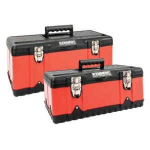 Kennedy Plastic Toolbox – 2 x Piece Set – Tote Tray Included – 47 x 23.8 x 58 cm – Pack of 2