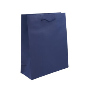 Navy Blue A4 paper carrier bag with cord handles