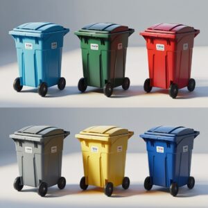 770 liter white wheelie bin