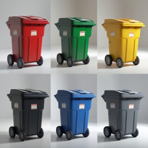 Green 1000 liter wheelie bin