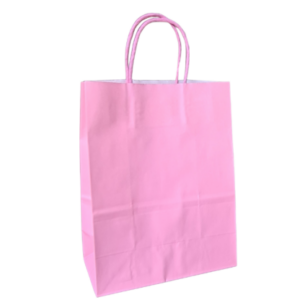 Eco Bag – A4 Light Pink on White Kraft