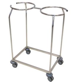 Mobile Double Bowl Stand _ Epoxy Powder Coated Throughout