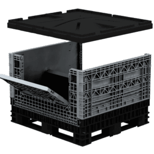 Collapsible Bin 54″ Two Drop Doors & Lid – 1140 X 1220 X 1373H