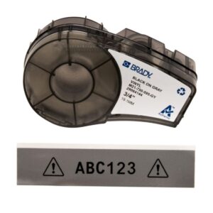 Brady Vinylband M21-750-595-GY 19.05 x 6.4 m, Black on Grey, Self-Adhesive, Box of 6.4 m