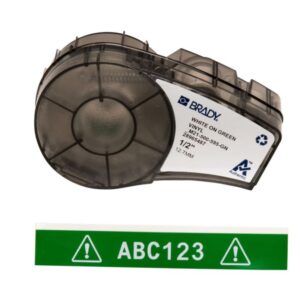 Brady Labels M21-500-595-GN 12.7 x 6.4 m, White on Green, Self-Adhesive, Roll of 6.4 m