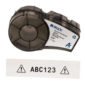 Brady Labels M21-750-595-WT 19.05×6.4m, Black on White, Self-Adhesive, Box of 6.4 m