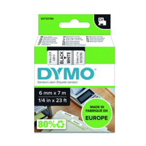Dymo D1 Tape 6mm x 7m Black on White