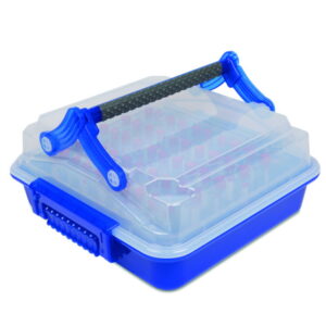 Heathrow Scientific DuraPorter XL High-Capacity Sample Transport Tote with MultiTube Insert (Clear/Blue)
