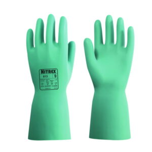 Chemical protective gloves Nitrex 613 XL (10) nitrile, green, inside flocked, pack of 10 pair