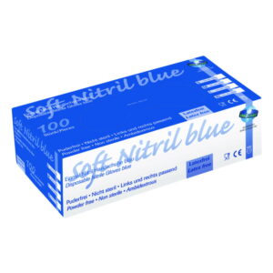 Unigloves Soft Nitrile Gloves Size M (7-8) “SOFT NITRIL BLUE ECO”, Blue, Non-Sterile, Powder-Free, Rolling Edges, Latex-Free, Pack of 100