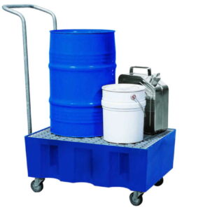 Asecos Drain Tray 725x525x380 mm PE, Payload 120 kg, Grating Zinc Coated with Reels