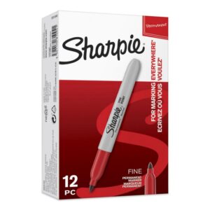 Sharpie® Permanent Marker Fine Round Tip box of 12 red